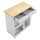 Modway Culinary Kitchen Cart With Spice Rack - Light Grey Natural-9
