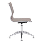 Zuo Glider Conference Chair - Taupe-Dimensions: 26.0" L x 26.0" W x 36.2" H