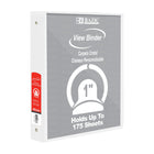 BAZIC Products 1" 3-Ring View Binder with 2 Pockets - White - 6 Pack-Clear View Cover on front, back & side