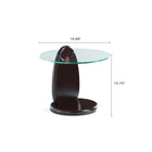 Manhattan Comfort Artesia 19.68" Modern Glam End Table - Dark Walnut-Features Contemporary Dark Walnut Solid Wood Base