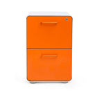 Poppin Stow 2-Drawer File Cabinet - White/Orange-2 hanging file drawers with full extension glides provide easy access to all folders