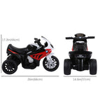 Aosom 6V Kids Motorcycle with Headlights - Red-Extra stable no-tip three-wheeled design 