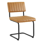 Modway Parity Vegan Leather Dining Side Chairs - Black/Tan - 2 Pack-Assembly Required