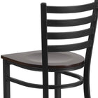 Flash Furniture – Tabouret bistro HERCULES en métal, dossier à traverses, noir, siège en noyer (XUDG697BBARWAW)-Deux barres d'appui courbes