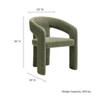 Modway Oslo Barrel Fabric Upholstered Dining Accent Chair - Leaf-OEKO-TEX STANDARD 100 Certified Upholstery