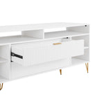 Manhattan Comfort DUMBO 62.99" Modern TV Stand - White-Features 2 Media Holes for Media and Wire Management