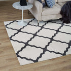 Modway Marja Moroccan Trellis Area Rug - 5 ft W x 8 ft L - Ivory/Charcoal-Protect Floors From Traffic/Furniture