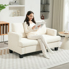 HOMCOM 54.3" Loveseat Sofa with Cushions - Cream White-Removable, washable cushions with zippers for easy maintenance
