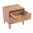 Manhattan Comfort DUMBO 20.07" Modern 2-Drawer Nightstand - Golden Brown-Perfect for Bedside Storage, Lamps or Display Items