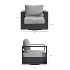 Modway Tahoe Outdoor Powder-Coated Aluminum Swivel Armchair - Grey-Powder-Coated Aluminum Frame
