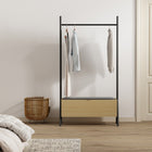 Manhattan Comfort - Paloma 38 po Placard Ouvert Suspendu Moderne Rembourré en Tissu Lin - Chêne Naturel-12,7 po L x 38 po l x 70,9 po H