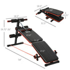 Soozier Sit Up Bench Core Workout Adjustable Thigh Support Foldable for Home Gym Black-Equipped with hooks for holding tension ropes for your personal exercise needs 