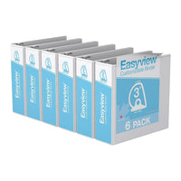 Davis Group Super offre Easyview, Reliure View à anneaux inclinés en D, 3 po, personnalisable, paquet de 6 - Blanc-3 Reliure À Anneaux