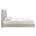 Modway Seluna Boucle Queen Platform Bed - Rock-No Box Spring Required