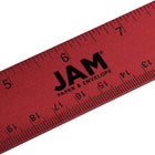 JAM Paper - Règle en aluminium robuste - 12 po - rouge métallisé-Taille : 12 pouces de long / Règle de 1 pied