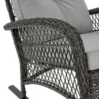 Manhattan Comfort Fruttuo 29.52" Traditional Patio Rocking Chair - Mixed Grey-Timeless Rocking Chair for Indoor and Outdoor Use with Curved Edges