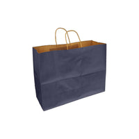 Eddie's - Sac à provisions en papier kraft 100 % recyclé - 16" x 6" x 12" - Marine - Paquet de 100-16" x 6" x 12"