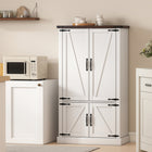 HOMCOM 53.5" H Pantry Cabinet with 6 Door Racks - White-Solid MDF with veneered surface resists dust and moisture effectively 