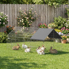 PawHut Metal Chicken Coop Small Animal Cage - 71" L x 29.5" W x 29.5" H - Black H-Two latched doors open smoothly, helping prevent escapes