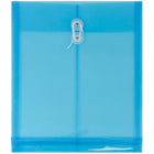 JAM Paper Plastic Envelopes with Button and String Tie Closure, Letter Open End, 9.75 x 11.75, Blue Poly, 24 Pack (118B1bug)-Size: 9.75" x 11.5"