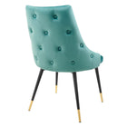 Modway Adorn Tufted Performance Velvet Dining Side Chair - Teal-Comes Fully Assembled