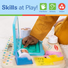 Melissa & Doug, Tableau d'activités en bois Bureau pour travailler et jouer, jouet sensoriel pour bébés et tout-petits -C'est un excellent cadeau pour les nourrissons âgés de 12 mois à deux ans, pour un jeu pratique et sans écran et pour le développement de leurs compétences ; produit fabriqué avec des matériaux certifiés FSC qui soutiennent une foresterie responsable ; s'applique uniquement aux nouveaux stocks (FSC C156584)