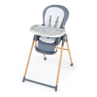 Ingenuity Proper Positioner 7-in-1 Deluxe High Chair - Chambray-The first 2 features cater to baby's early stages: the full-tilt recline mimics mom's hold for bottle feeding, while Ingenuity's first-ever removable rocking infant seat is easy to move from room to room