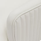 Manhattan Comfort Raya 25.2" Modern Leatherette Upholstered Dining Armchair - Cream-Floating Style Chair with Beautiful Vertical Ribbed Back Stitching on Geometrical Gold Base with Unique Floating Round Details Gold Connecting Balls