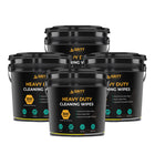 Gritt Commercial Heavy-Duty Large Multi-Surface Hand & Tool Wet Cleaning Wipes - 10" x 12" - 300 Wipes Per Bucket - 4 Pack-Heavy-Duty Cleaning Power: Large 10" x 12" wet wipes designed to handle tough messes on hands, tools, and surfaces.