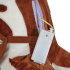 Qaba - Cheval à bascule en peluche sur rockers en bois - marron et blanc-Dimensions totales : 28 po L x 10,75 po l x 24,5 po H (71 x 27 x 62 cm) 