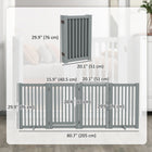 PawHut - Barrière pour animaux en bois autoportante avec porte ouverte, 4 panneaux - gris clair-Panneaux flexibles pouvant être disposés de différentes manières 