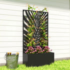 Outsunny - Bac de jardin surélevé en métal avec treillis pour plantes grimpantes - grande découpe en forme de feuille-Peut être fixé au mur ou utilisé de façon autonome pour plus de polyvalence 