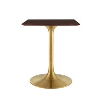 Modway Lippa 24" Square Wood Dining Table - Gold Cherry Walnut-Wood Veneer