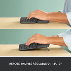 Logitech ERGO K860 Clavier Ergonomique Sans Fil - En Deux Parties-Les pièces en plastique dans ERGO K860 Graphite comprennent 71% de plastique recyclé certifié post-consommation, utilise du papier certifié FSC pour un emballage responsible