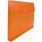 JAM Paper Plastic Envelopes with VELCRO Brand Closure - 9.75" x 1" - Orange Poly - 12 Pack-Opening: booklet