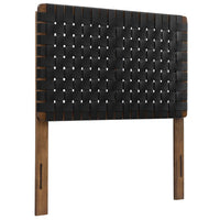 Modway Sparta Weave Vegan Leather Twin Headboard - Walnut Black-Twin Size Headboard Only