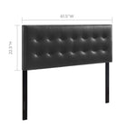 Modway Emily Upholstered Vinyl Queen Headboard - Black-Fits queen size beds