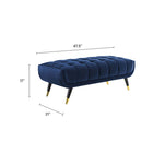 Modway Adept 47.5" Performance Velvet Bench - Midnight Blue-Performance Velvet Upholstery