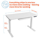 Motionwise M2 Series 48"W Electric Sit-Stand Desk with Dual Motors and Pull-Out Drawer - White-In compliance with the following national and international certifications: UL, ETL, CE, EMC, CSA, BIFMA and EIN526-527