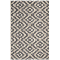 Modway Jagged Geometric Diamond Trellis Indoor/Outdoor Area Rug - 5 ft W x 8 ft L - Grey/Beige-Geometric Diamond Trellis Area Rug