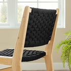 Modway Saoirse Woven Rope Wood Dining Side Chair - Natural/Black - 2 Pack-Assembly Required