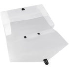 JAM Paper - Porte-documents en plastique avec poignées - petit - 10 x 15 x 2 - Grille transparente-Fabriqué à partir de plastique durable de haute qualité et doté d'une fermeture à boucle