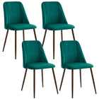 HOMCOM Dining Chairs in Velvet Accent - Green - Set of 4-Packaged in a set of 4, use it for sitting down for dinner, conversation, and more