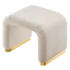 Modway Koda Performance Velvet Waterfall Stool - Brass/Almond-8