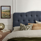 Modway Annabel Premium Linen Blend Queen Headboard - Denim-7 Adjustable Mount Positions