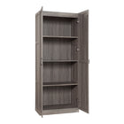 Manhattan Comfort Cornelia 59.22" 2-Piece Modern 8-Shelf Storage Closet - Grey-Mop Base with Non-marking Felt Foot Pads