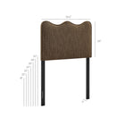 Modway Athena Striped Fabric Upholstered Twin Size Headboard - Earth Stripe-Scalloped Wave Design
