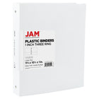 JAM Paper - Classeur en plastique de 2 -5 cm - blanc - 3 anneaux-Couleur : Blanc | Soyez élégant et organisé avec des classeurs colourés.