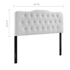 Modway Annabel Upholstered Vinyl Queen Headboard - White-Deep inset buttons
