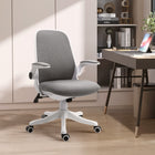 Vinsetto - Chaise de bureau en tissu avec accoudoirs relevables et siège pivotant - gris-Tissu aspect lin respirant pour éviter l’inconfort lié à la transpiration